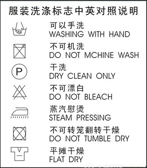 衣服洗涤标识